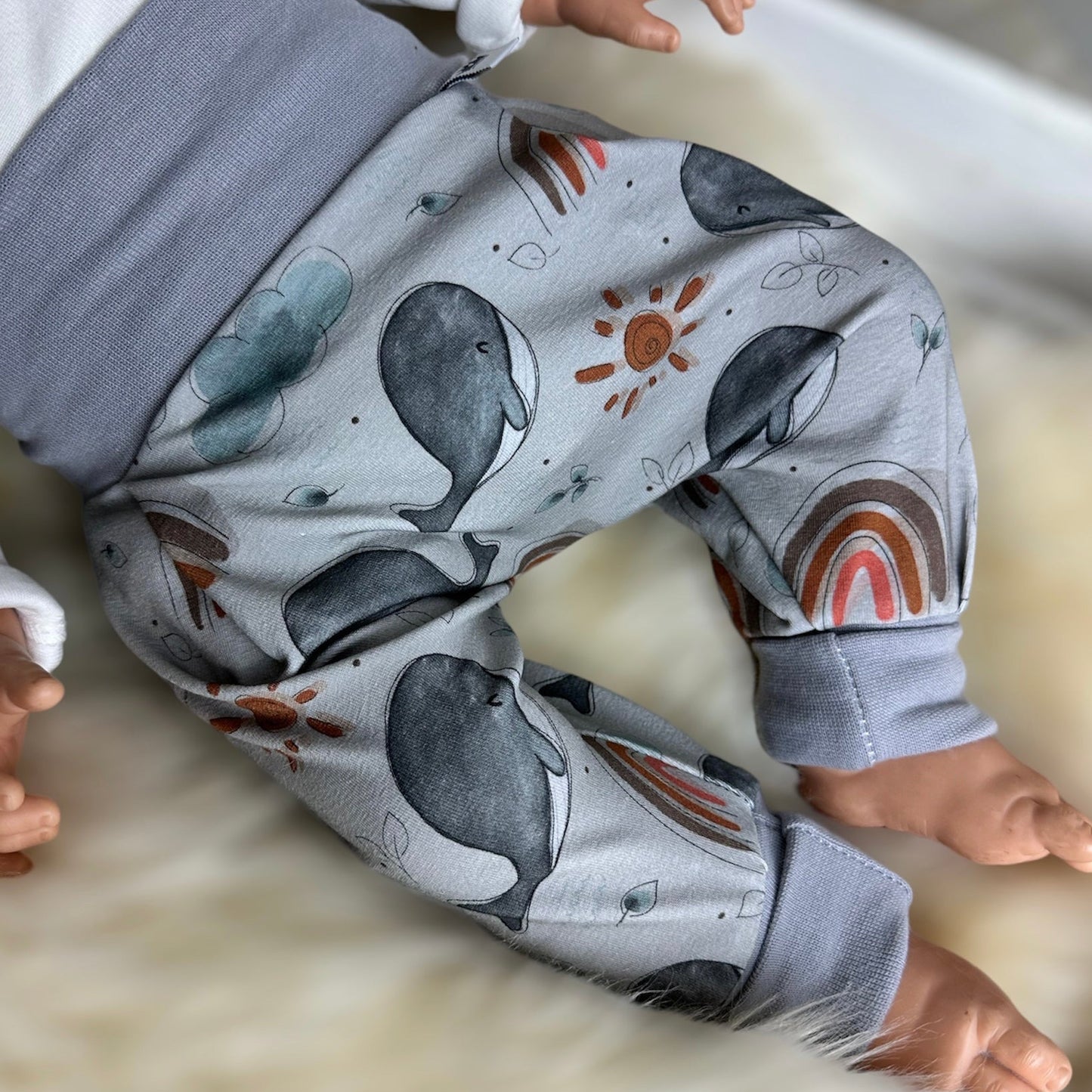 Baby set whale gray