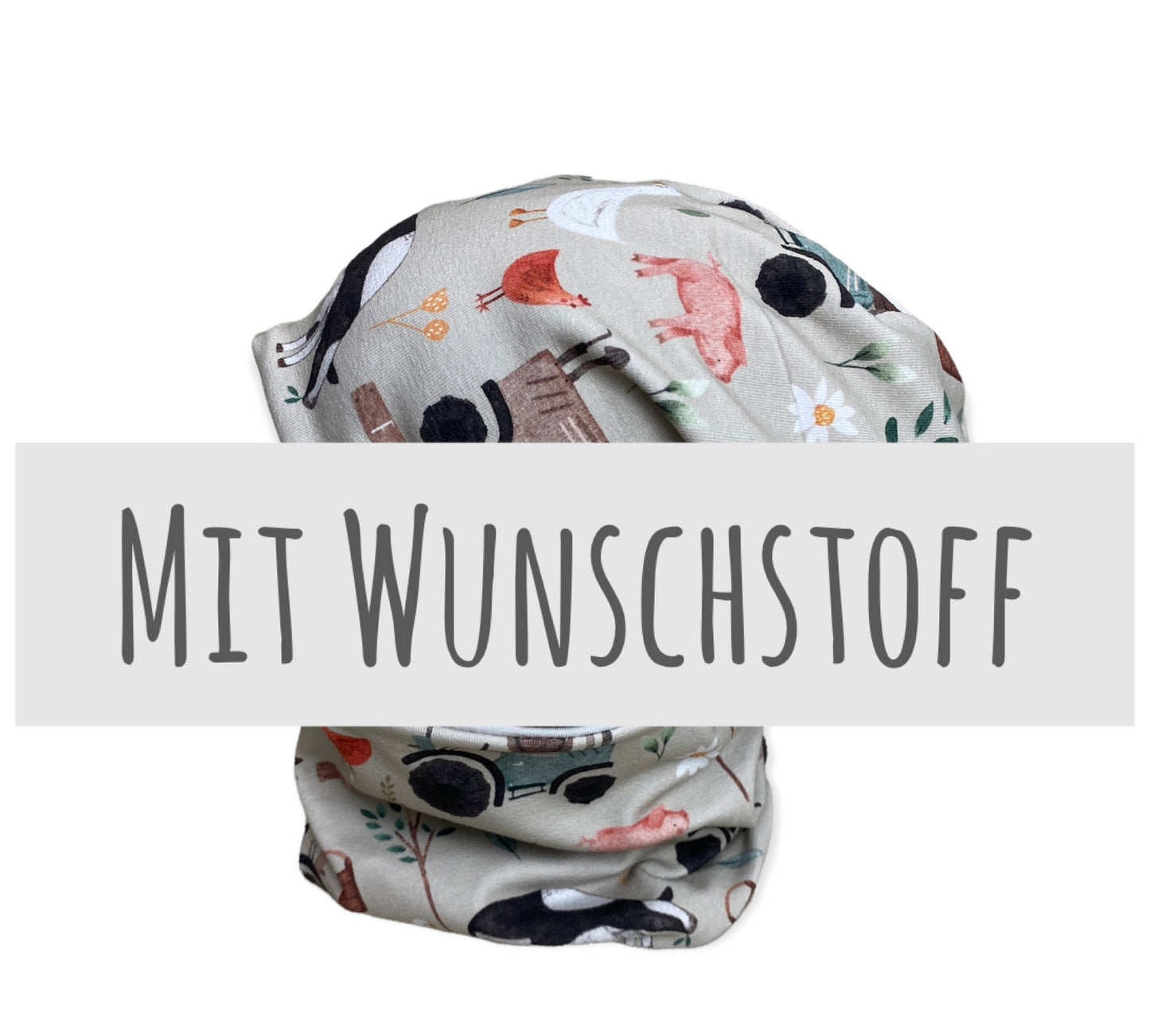 Beanie und Loop mit Wunschstoff