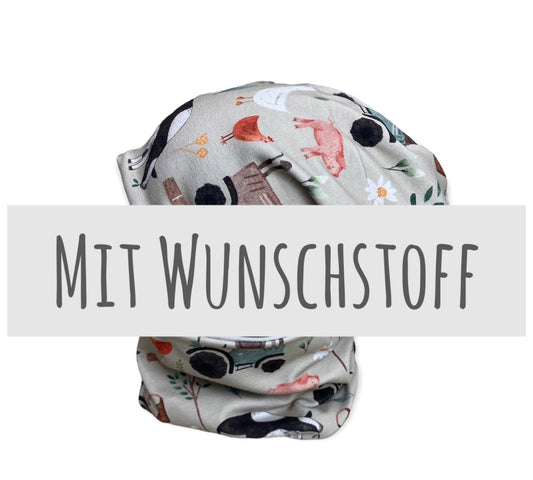 Beanie und Loop mit Wunschstoff