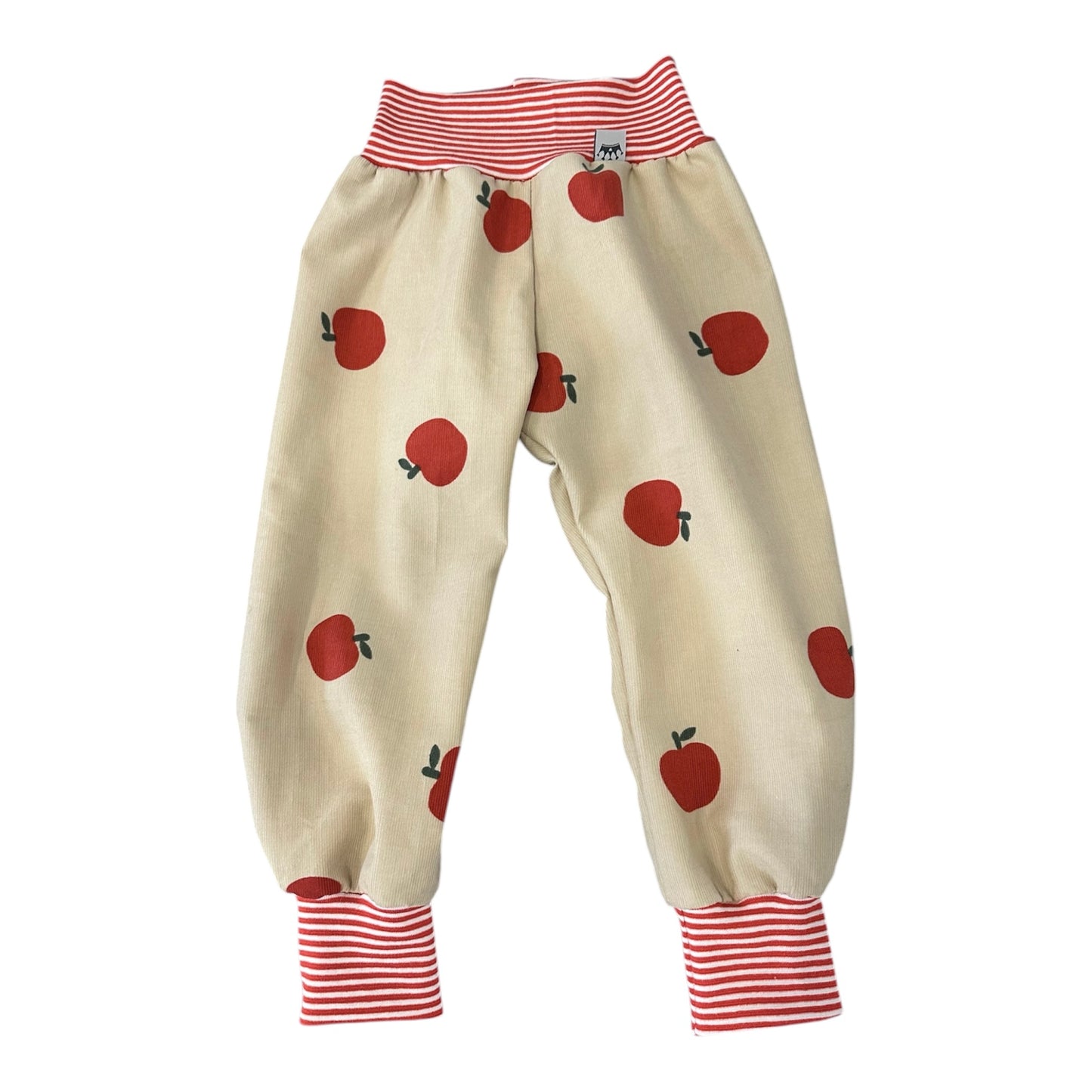 Cordhose Apfel rot/ beige