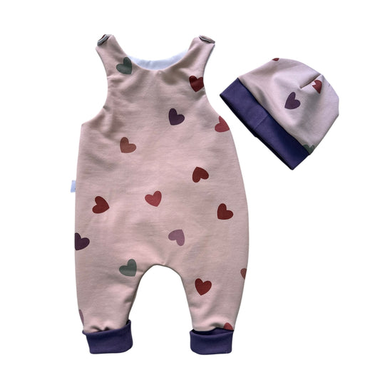 Strampler Herzen rosa