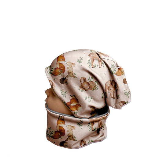 mützen set kinder waldtiere