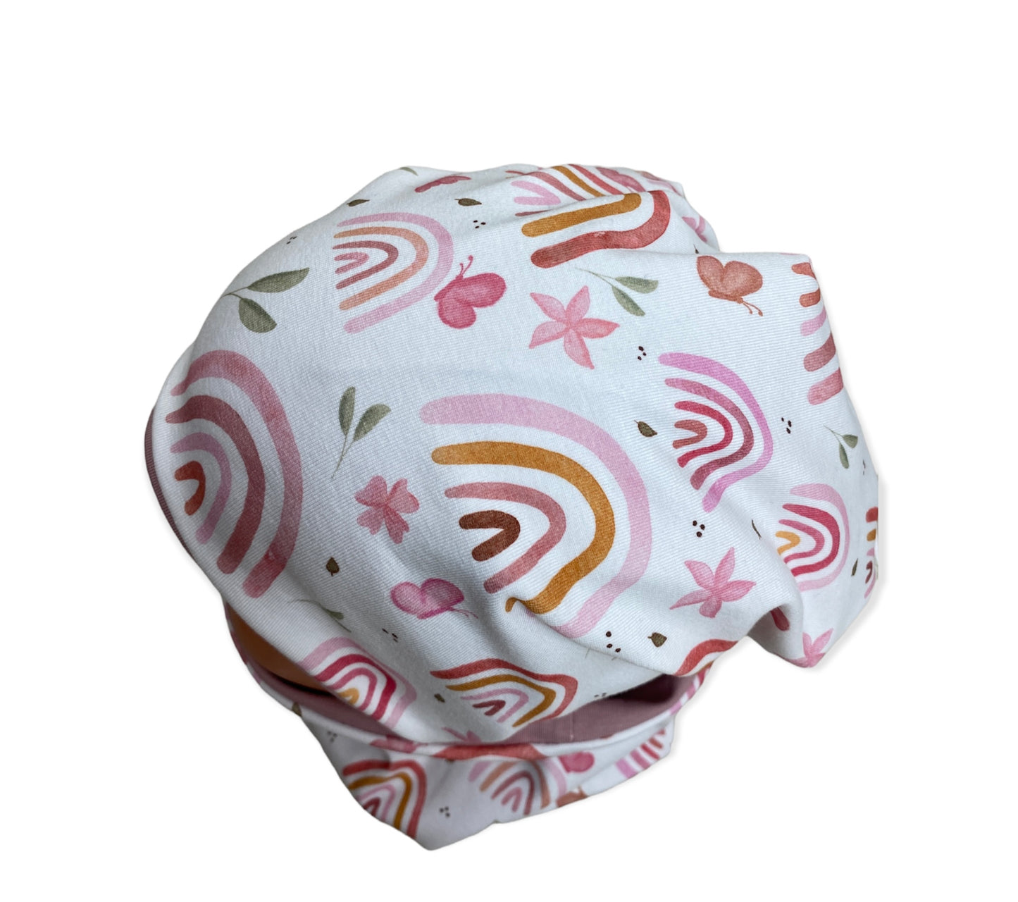 Beanie und Loop Rose Rainbow