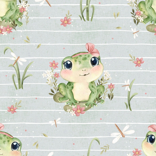 stoff frosch mit Blumen