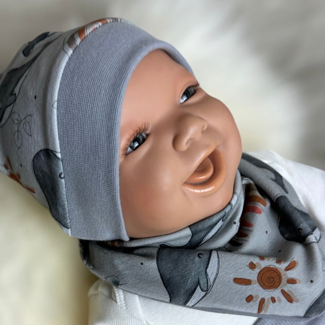 Baby set whale gray