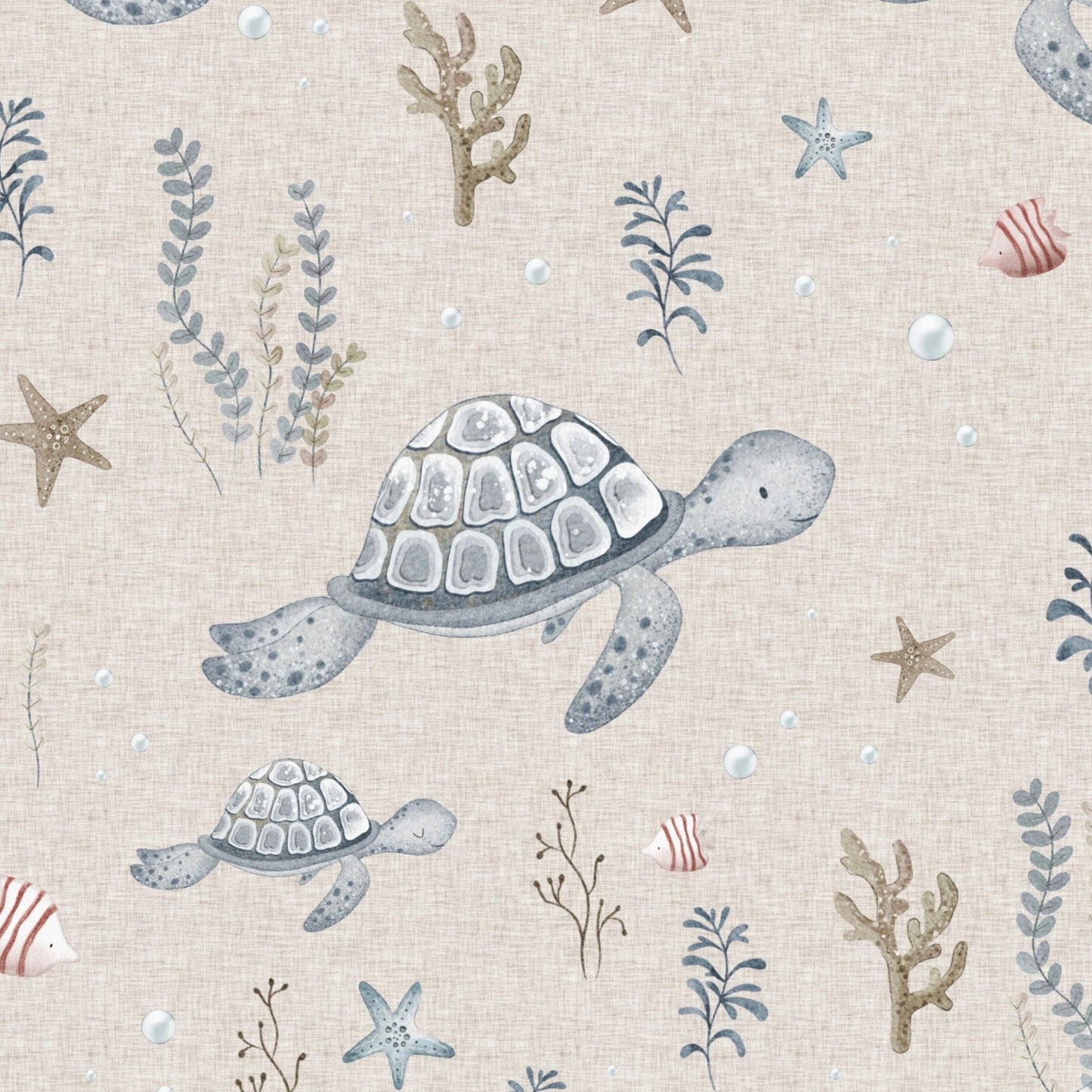 stoff Schildkröten auf beige