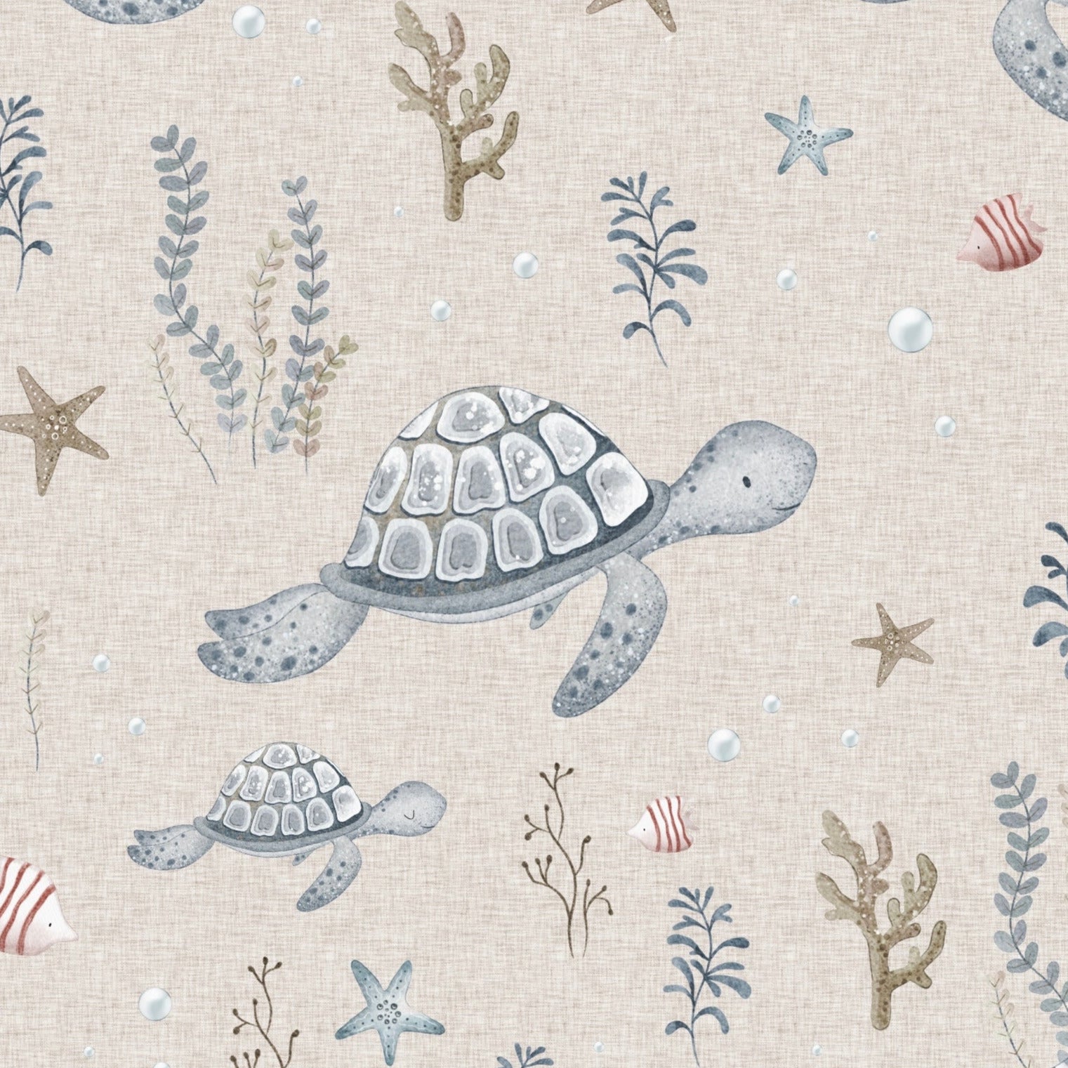 stoff Schildkröten auf beige