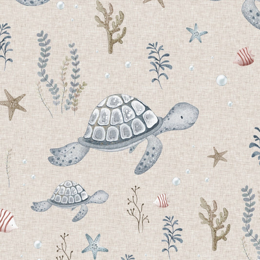 stoff Schildkröten auf beige