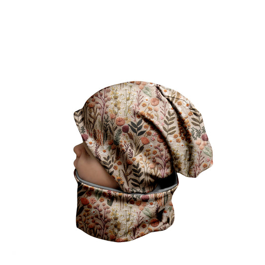 Beanie und Loop Stickblume 3d