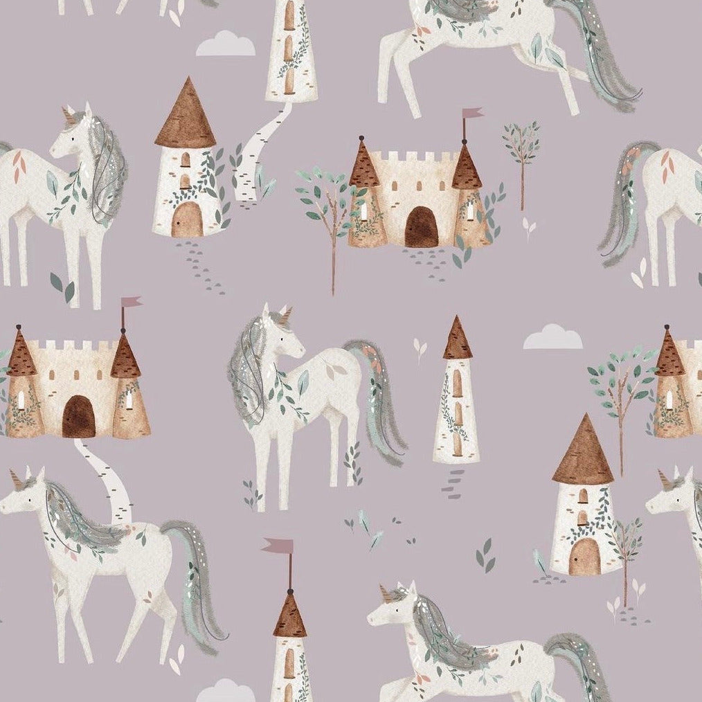 stoff märchen einhorn lila