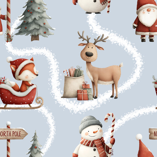 BIO Jersey Weihnachten blau   0.5 m