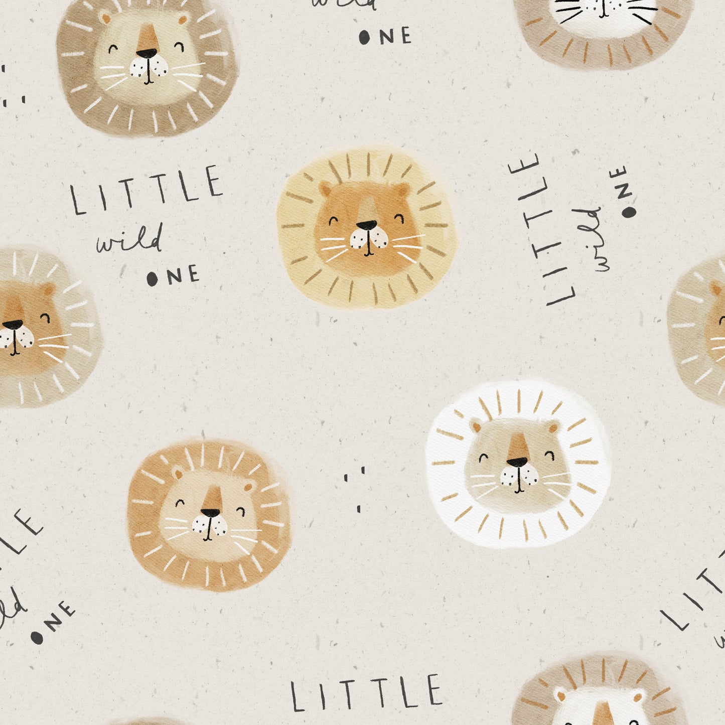 Stoff Löwenkopf beige