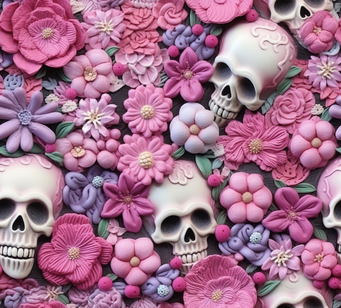 BIO Jersey 3d Optik Totenkopf pink 0.5m