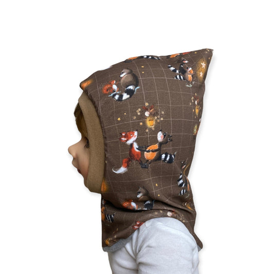 Kinder Schlupfmütze braun