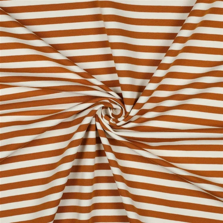 French Terry Streifen Karamell