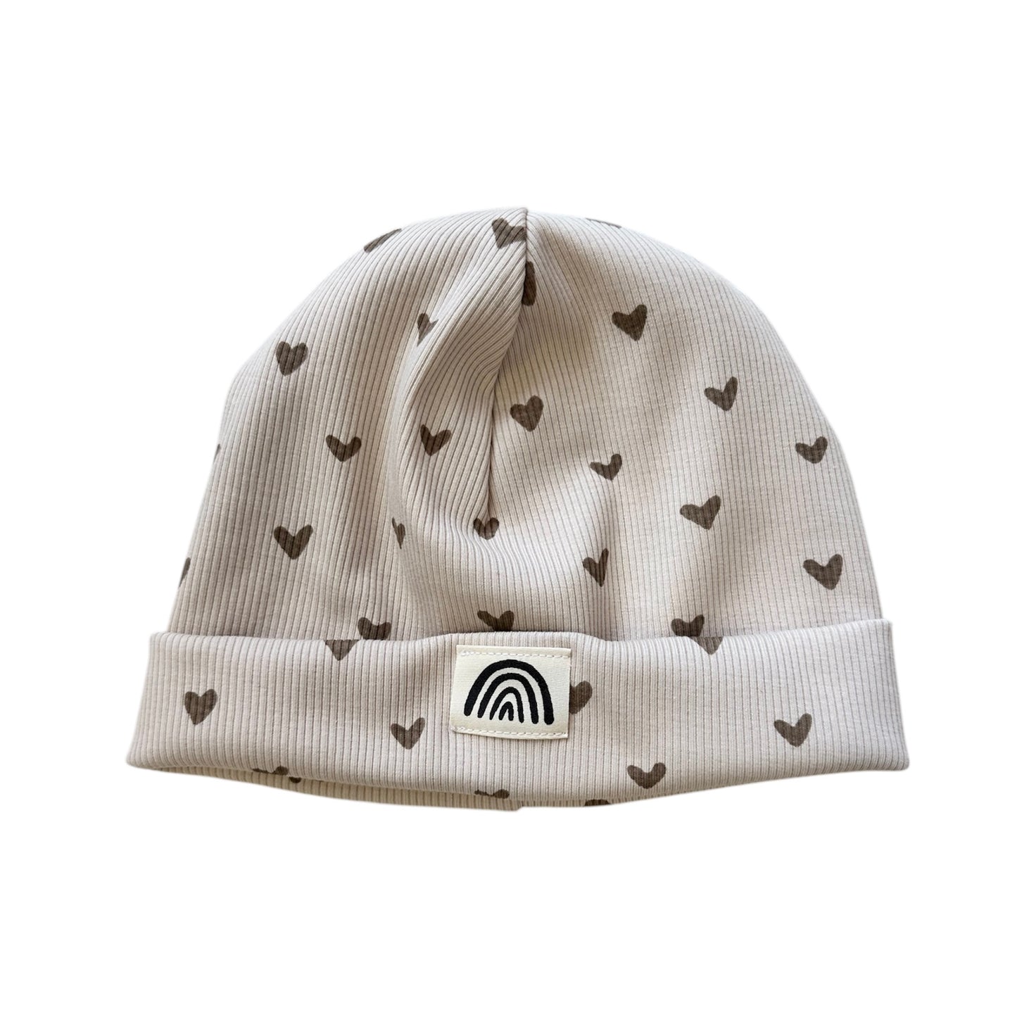 Hipster Beanie Herz beige