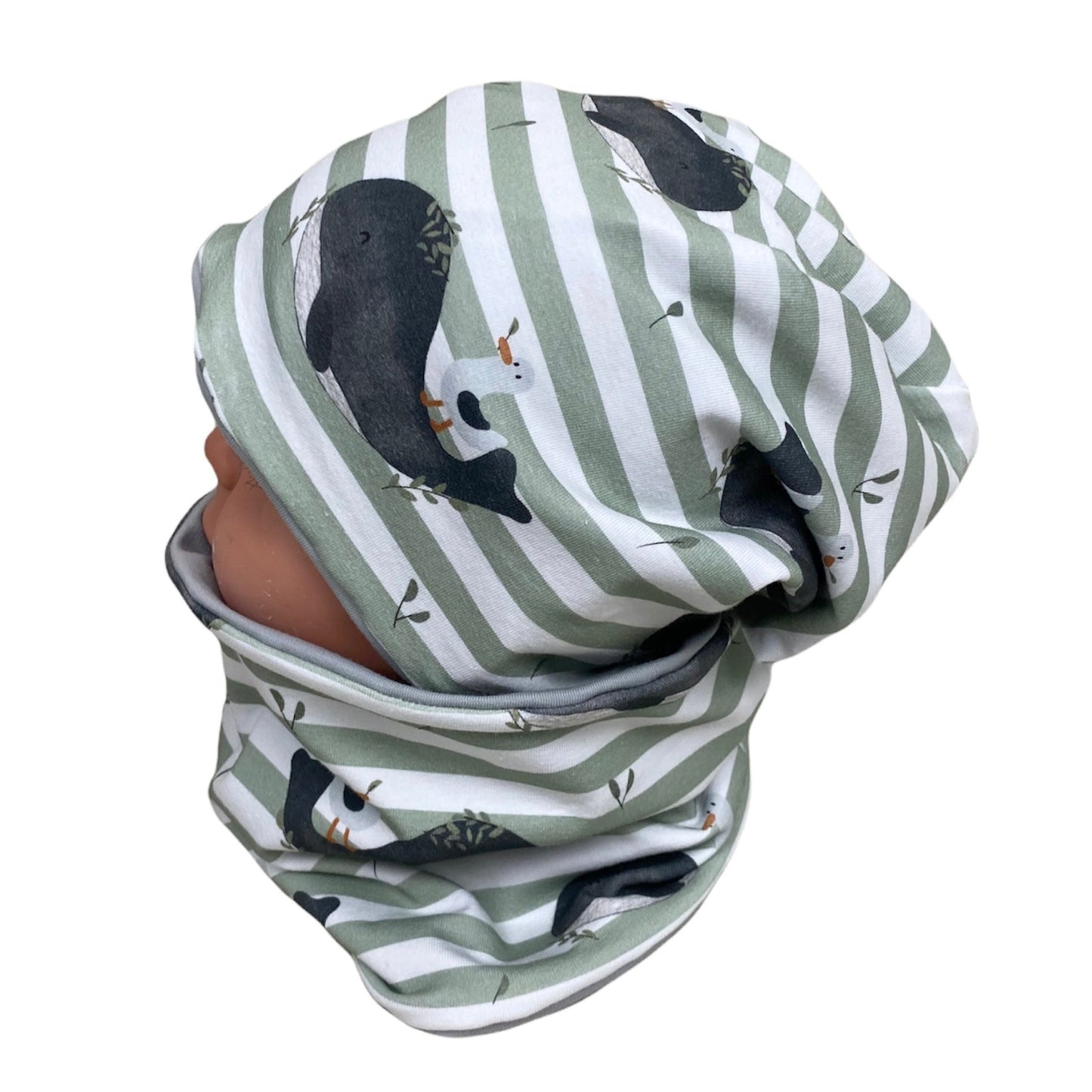 kindermütze wal grün