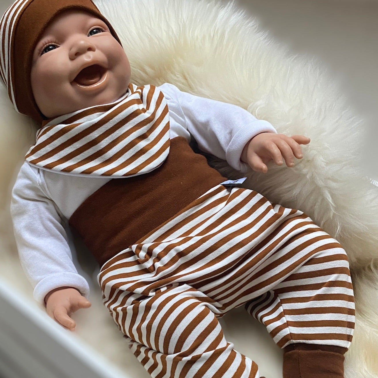 Baby Set Brown Stripes
