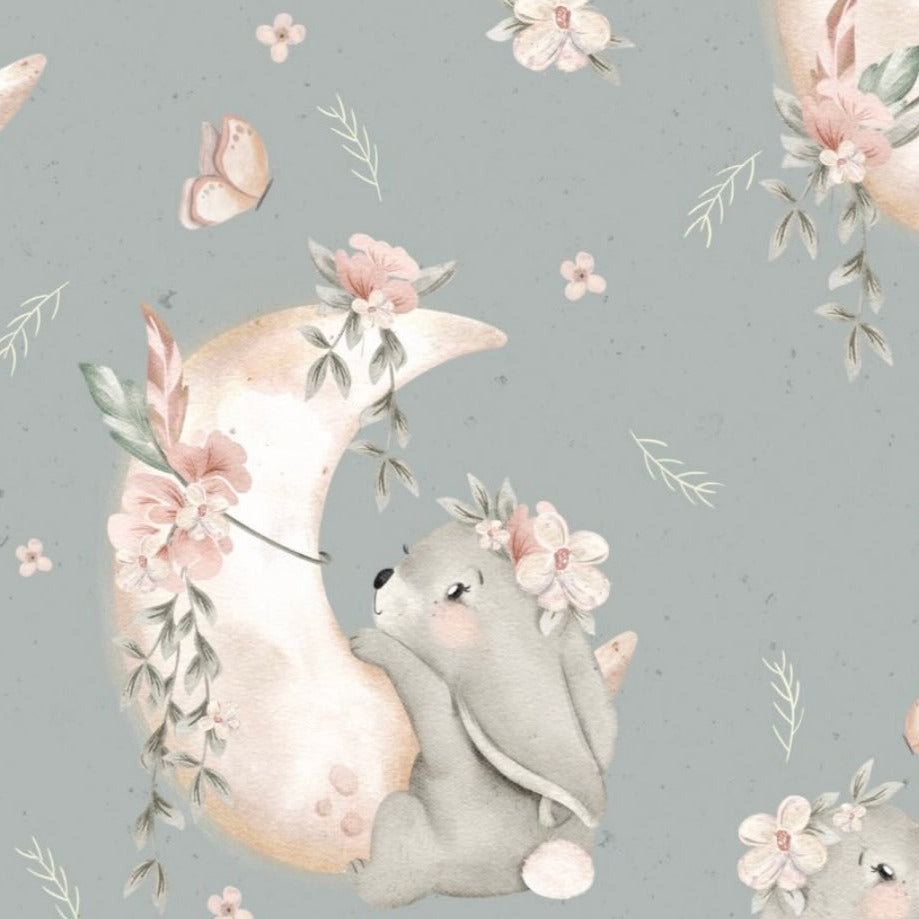 stoff hase im mond grau