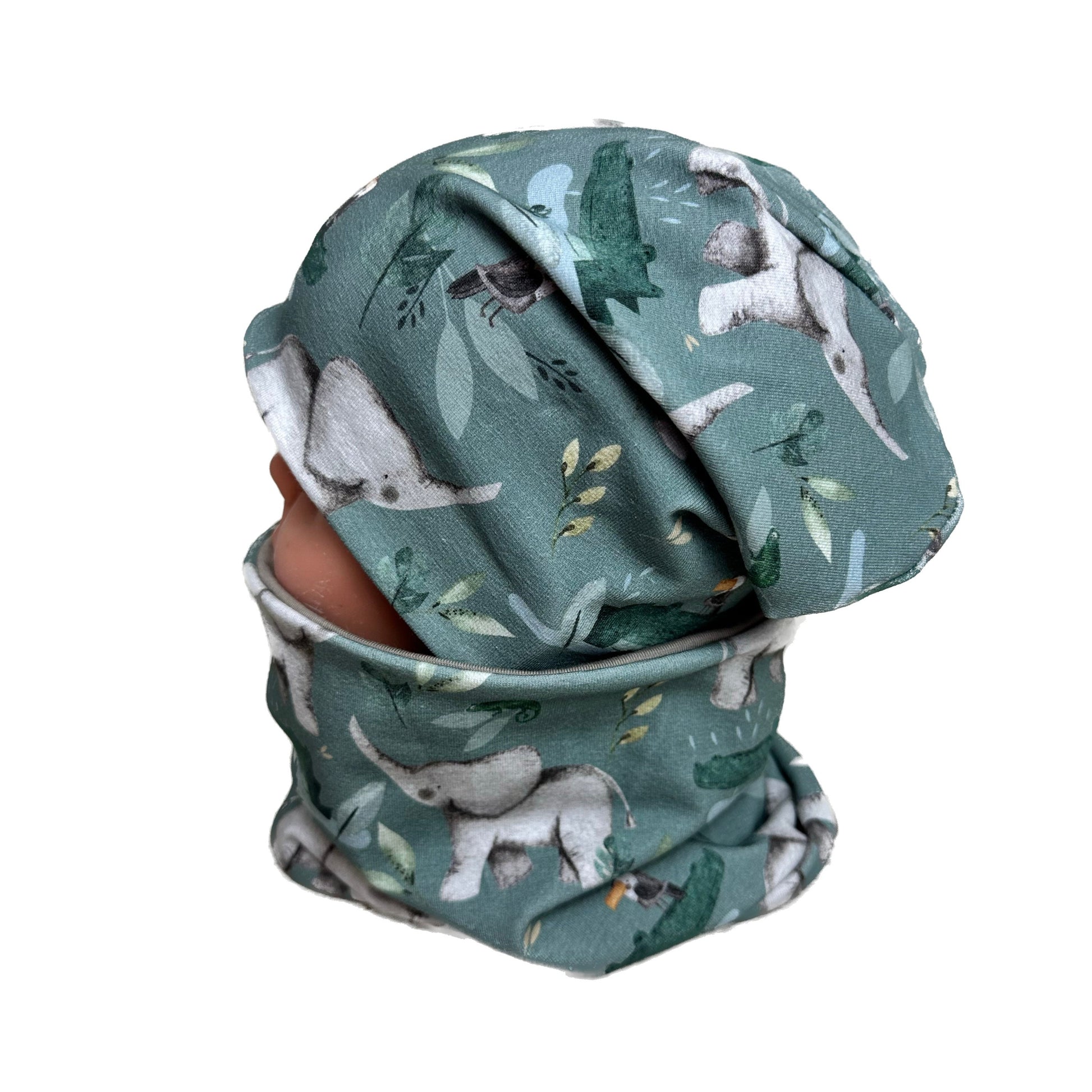 kindermütze jungle grün