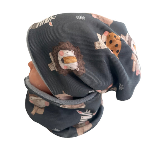 Beanie und Loop Rip Wintertiere