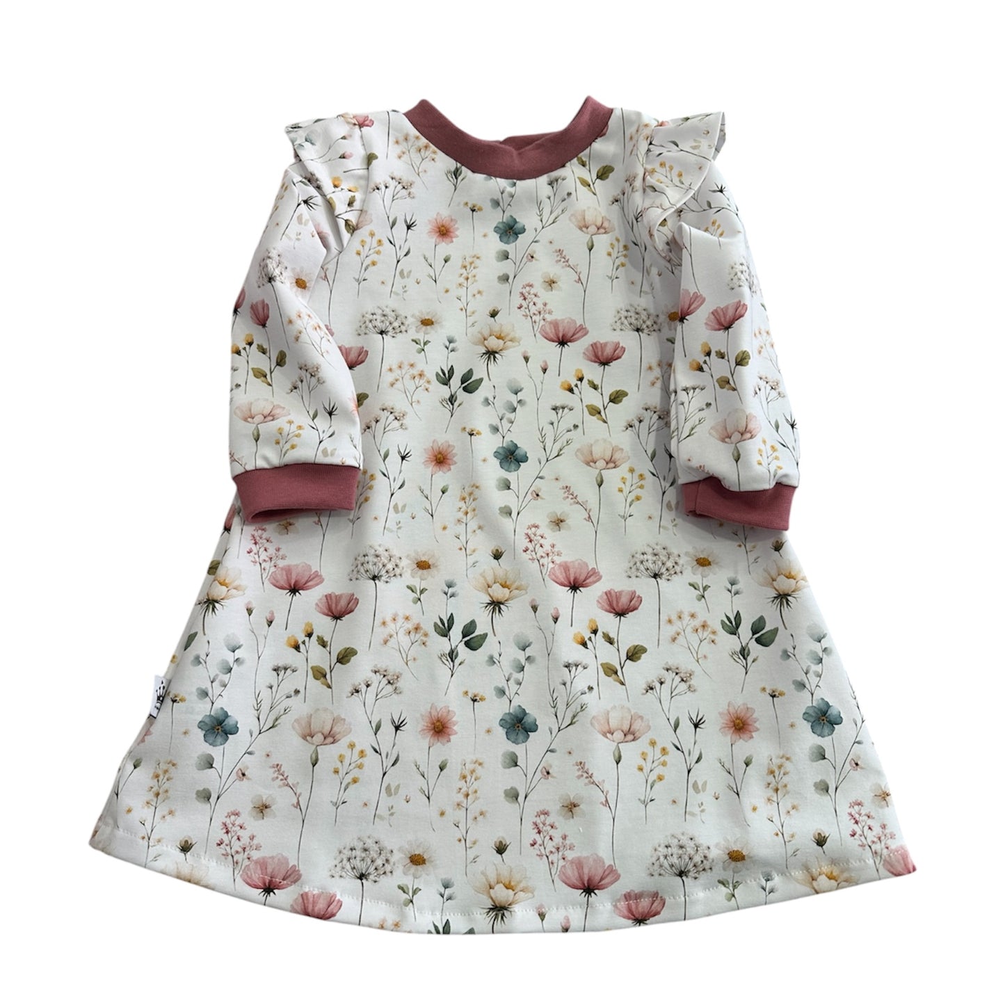 Kleid langarm Rüschen Flower Bouquet