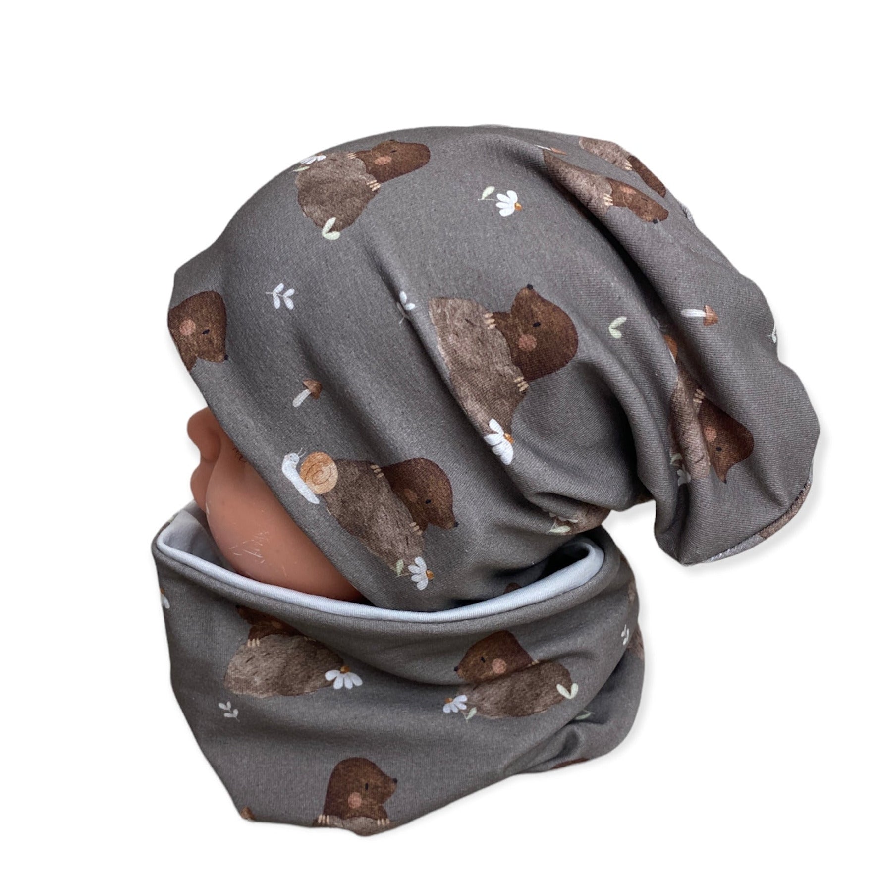 kindermütze Maulwurf braun