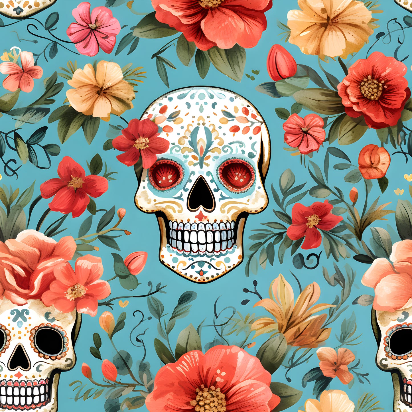 BIO Jersey Skull Flower  0.5m