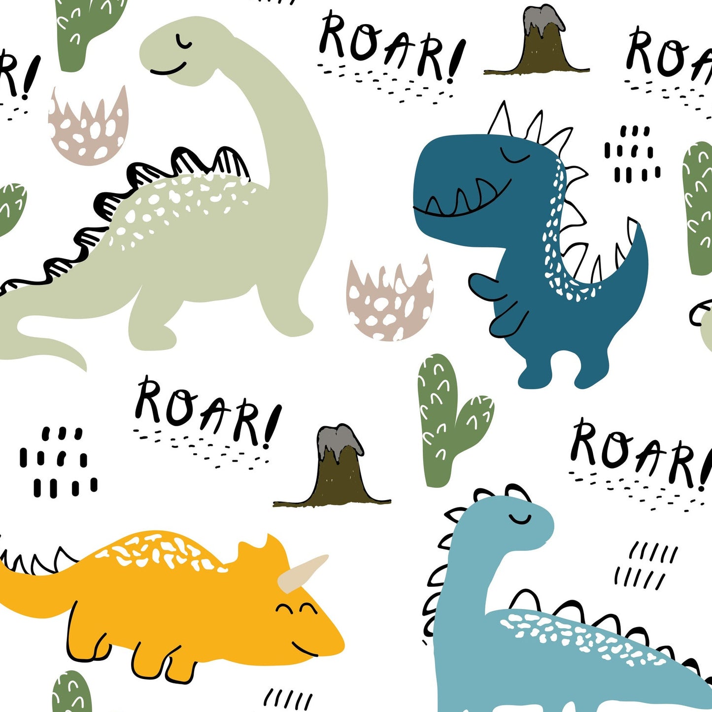 Stoff dino blau gelb