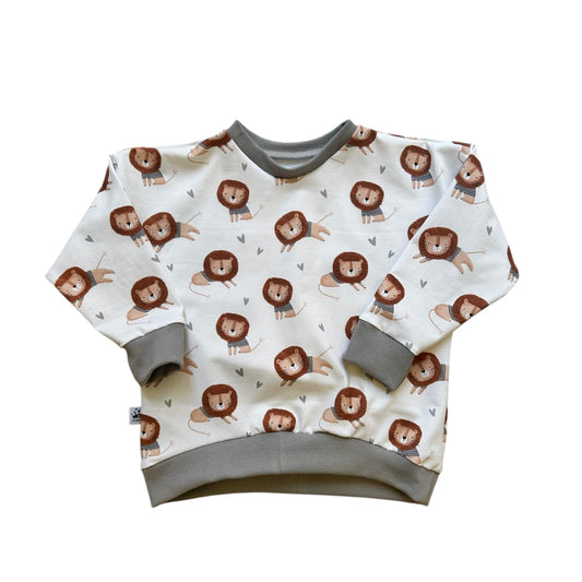 Oversized Pullover Löwe beige