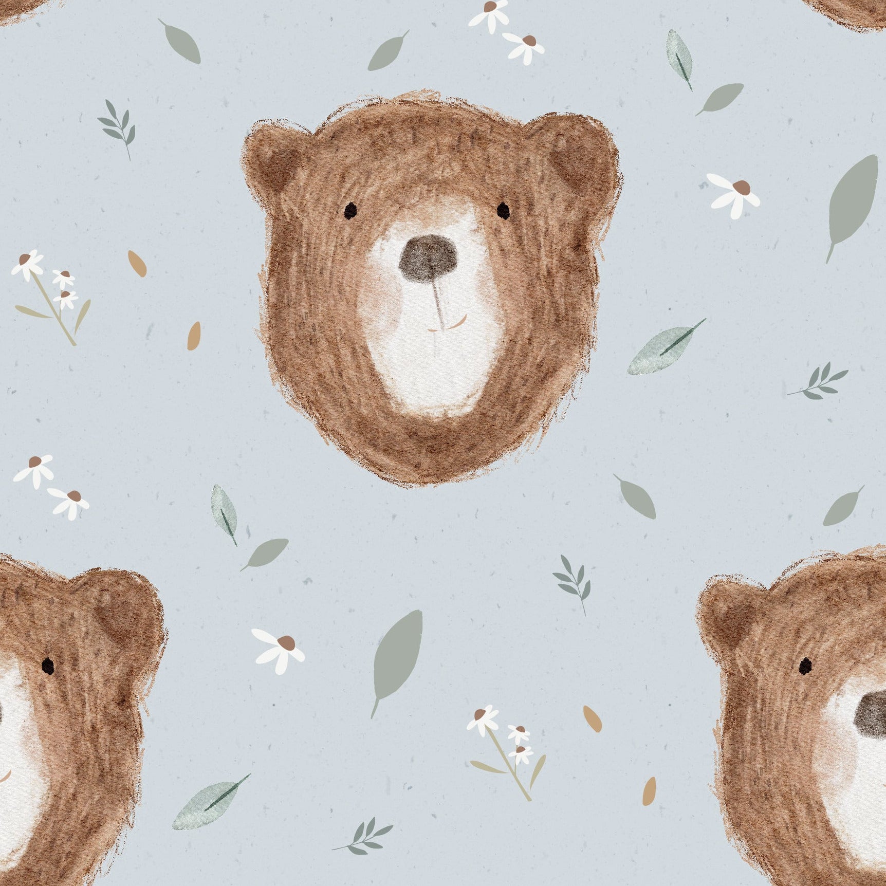 stoff gesicht bär auf blau