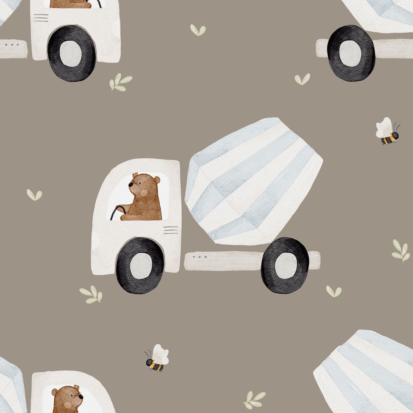 stoff bär im betonmischer auto