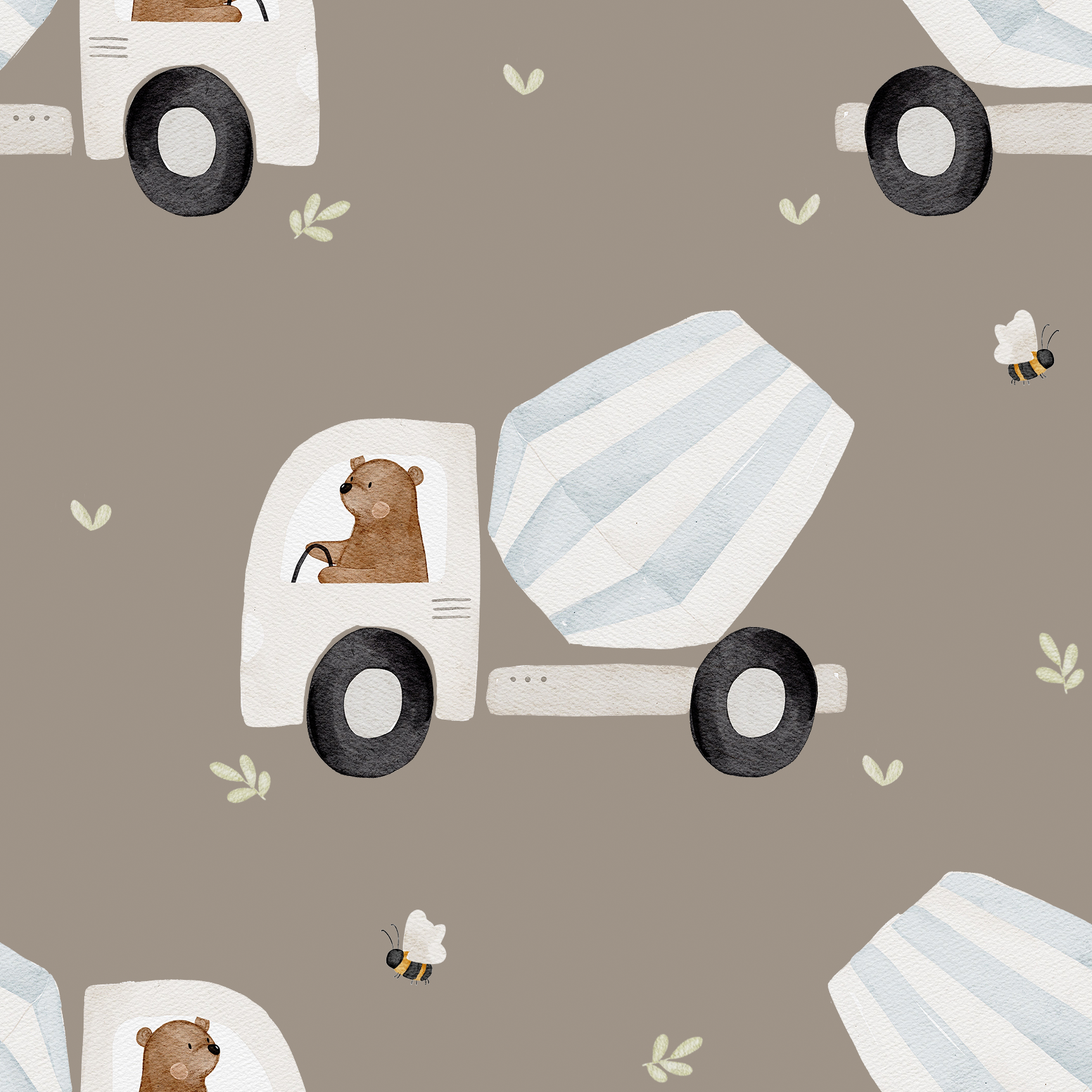 stoff bär im betonmischer auto