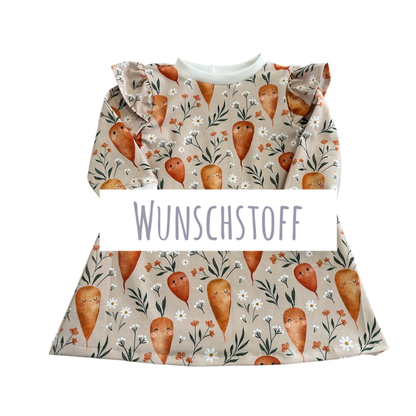 Kleid langarm Rüschen Wunschstoff