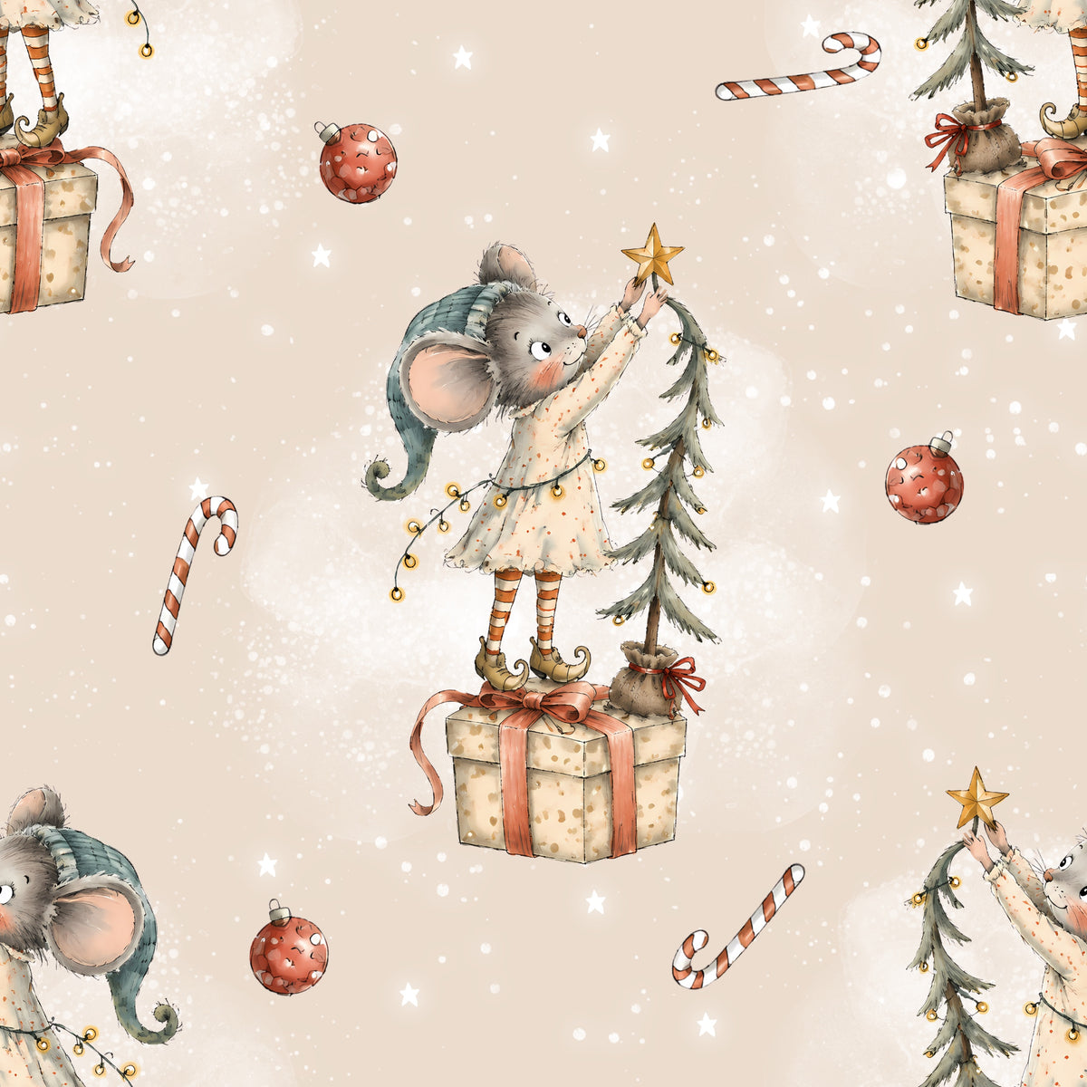 VORBESTELLUNG – BIO Jersey 0.5 m Xmas Maus