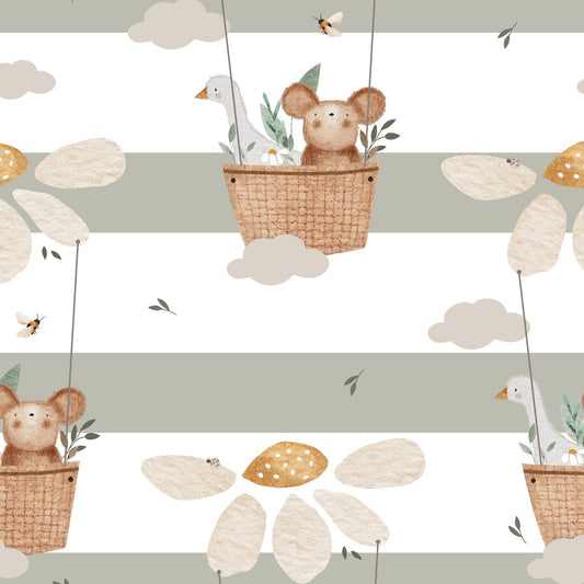 stoff maus und gans im ballon