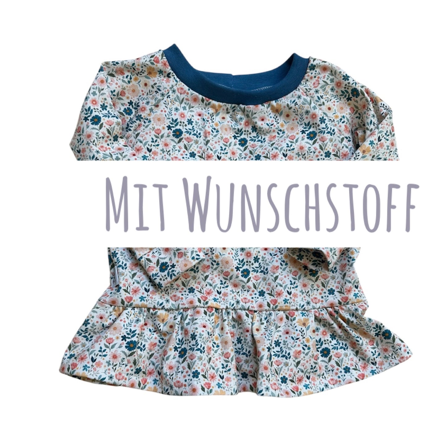 Pullover Rüschen mit Wunschstoff