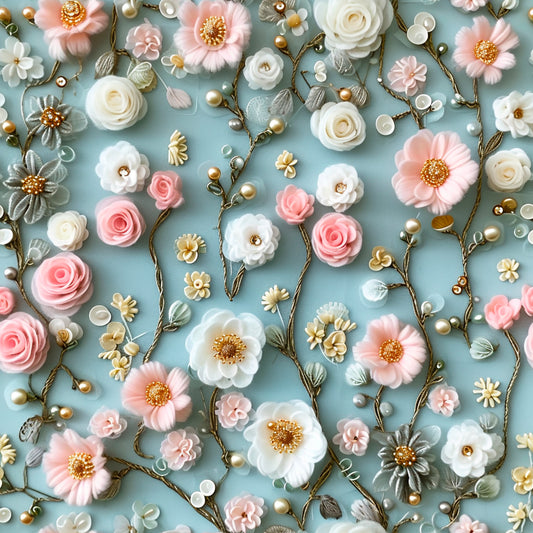 BIO Jersey Röschen rosa 3d Optik   0.5m