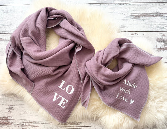XL Halstuch Partnerlook mauve