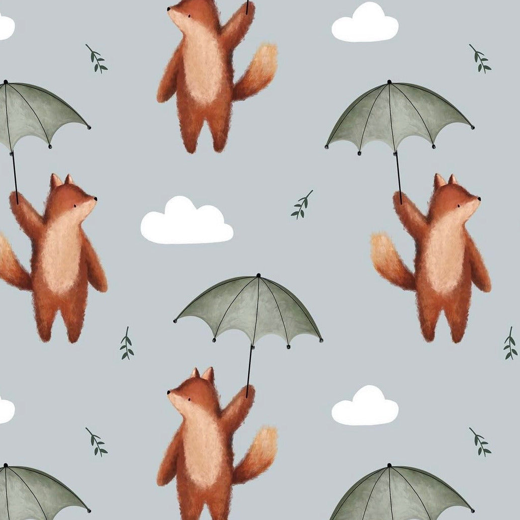 stoff fuchs mt regenschirm blau