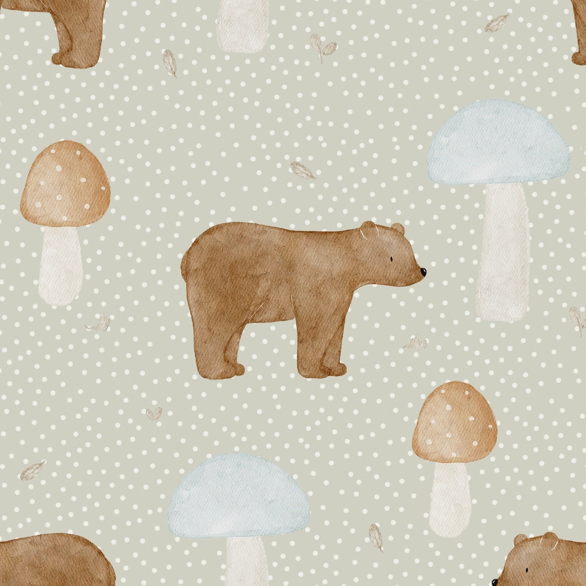 stoff bär mit pilzen mint
