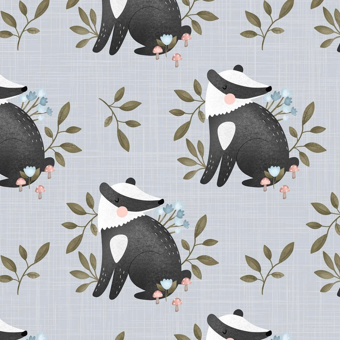 Stoff Dachs hellblau