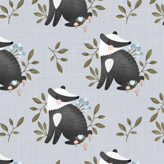 Stoff Dachs hellblau