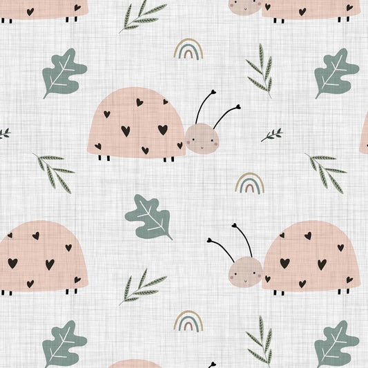 stoff marienkäfer grau