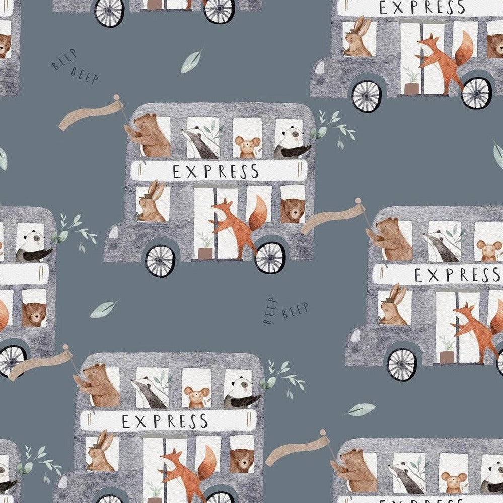 Stoff bus mit tieren