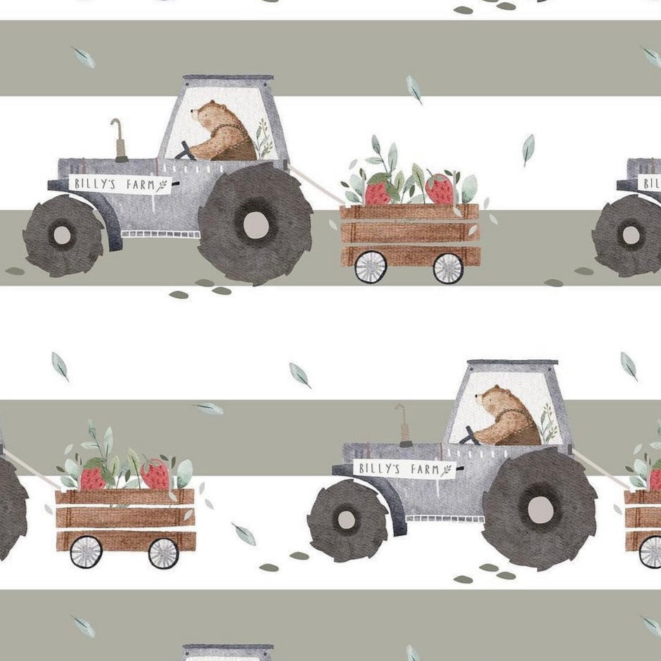 stoff bär mit Traktor