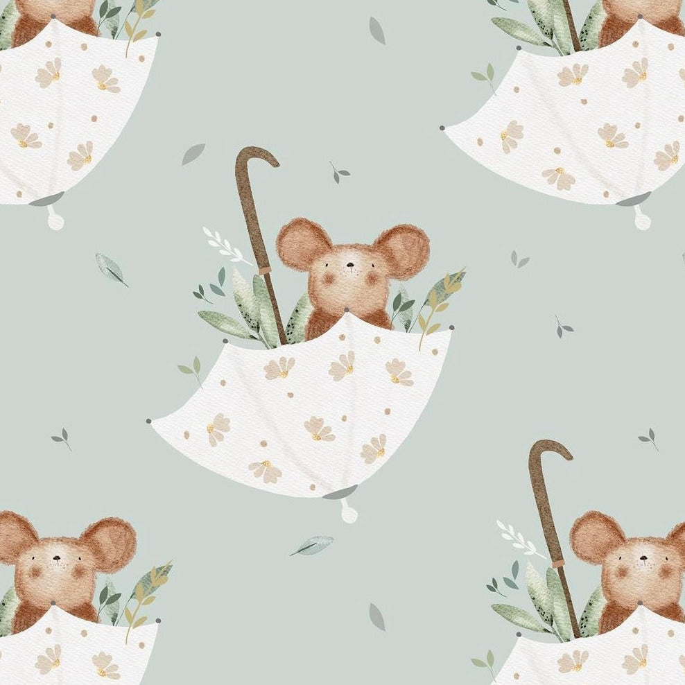 stoff maus mint mit regenschirm