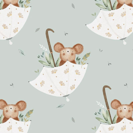 stoff maus mint mit regenschirm