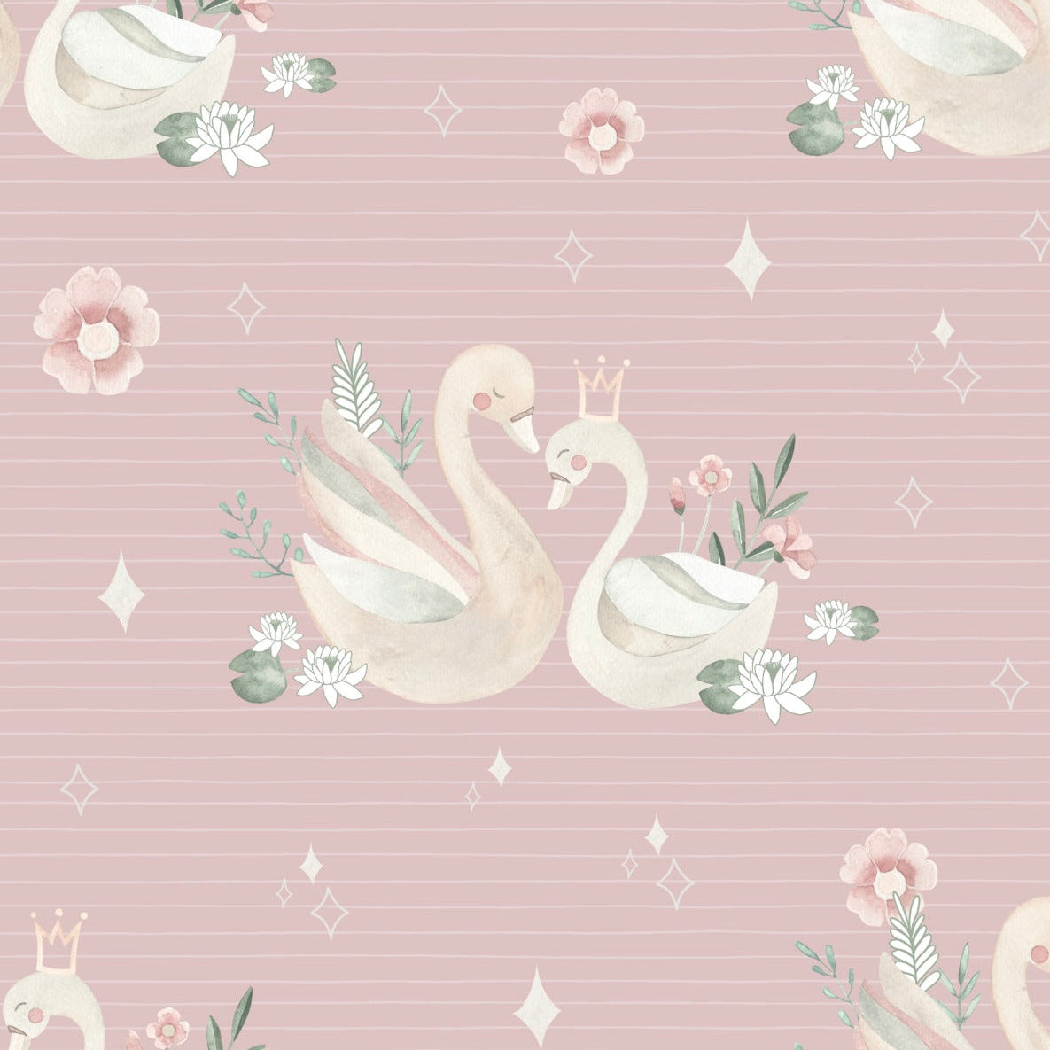 stoff schwan auf rosa