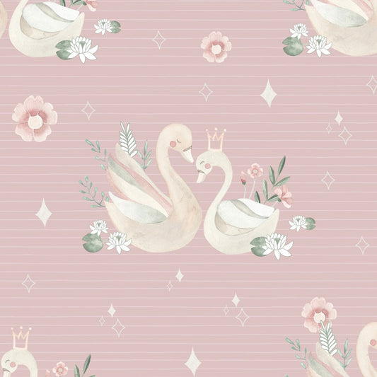stoff schwan auf rosa